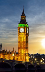 Obraz premium Big Ben tower at sunset, London, UK