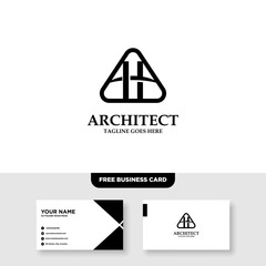 Architecture Company, construction, architect, vector logo template - Vector, Free Business Card