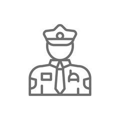 Cop, police, officer line icon.