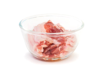 Pig Slide white background.Beef pork belly.With clipping paths.