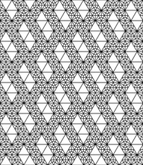 Seamless traditional Japanese ornament Kumiko.Black and white.