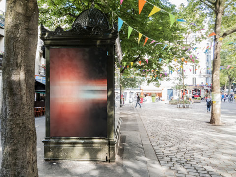 Outdoor Newspaper Kiosk Advertisement Billboard