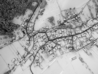 Aerial winter village