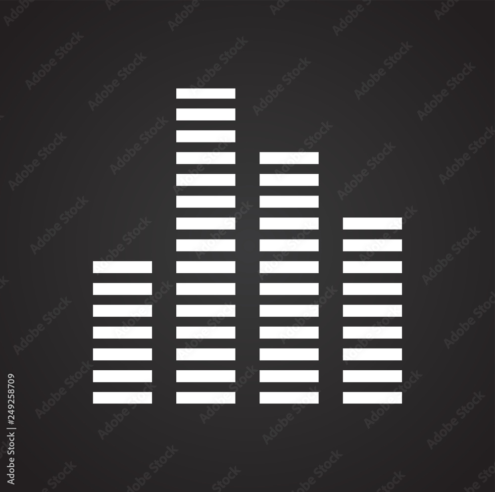Poster equalizer icons on black background for graphic and web design, modern simple vector sign. internet 