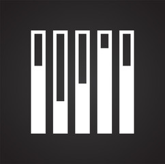 Equalizer icons on black background for graphic and web design, Modern simple vector sign. Internet concept. Trendy symbol for website design web button or mobile app