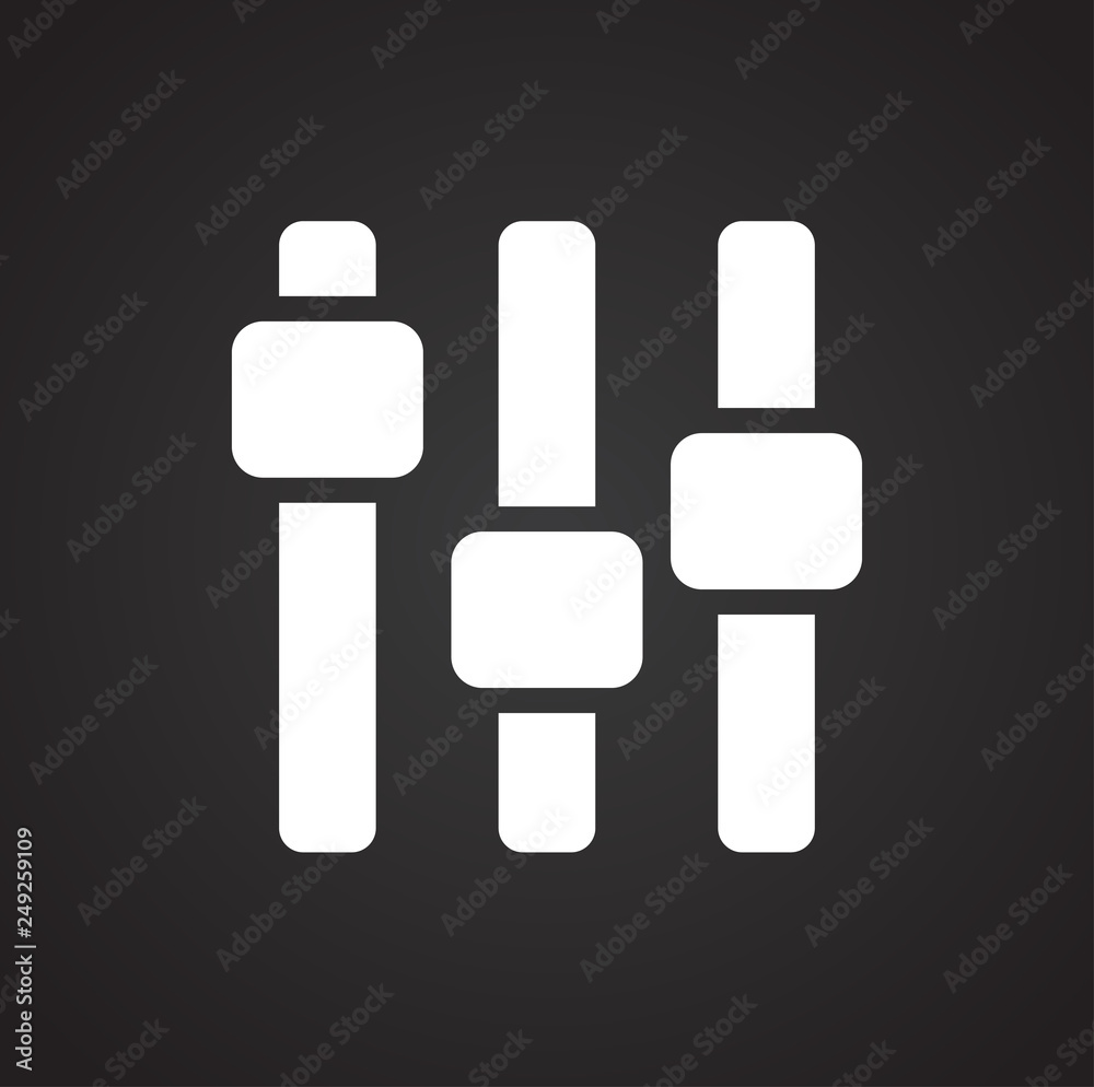 Poster equalizer icons on black background for graphic and web design, modern simple vector sign. internet 