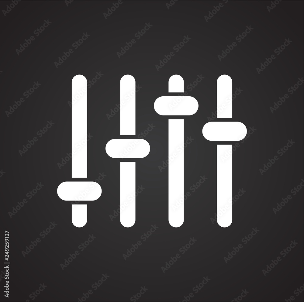 Poster equalizer icons on black background for graphic and web design, modern simple vector sign. internet 