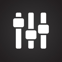 Equalizer icons on black background for graphic and web design, Modern simple vector sign. Internet concept. Trendy symbol for website design web button or mobile app