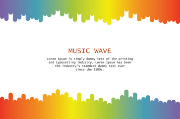 Music wave player. Colorful equalizer element. Isolated design