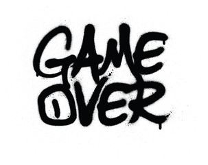 graffiti game over text sprayed in black over white © johnjohnson