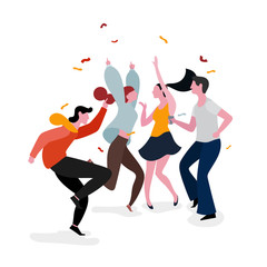 Dancing party group illustration - 249259709