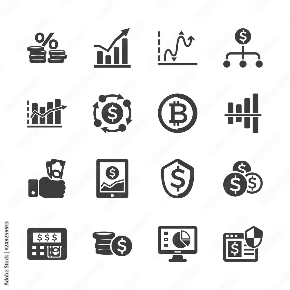 Wall mural business & finance icons - set 2