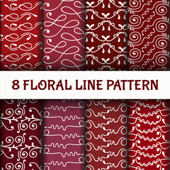 8 Set Abstract Line Art Pattern