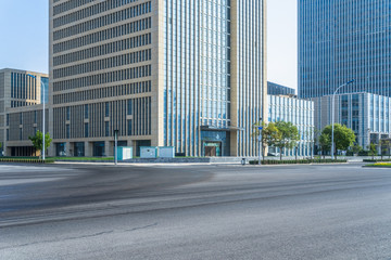 Fototapeta na wymiar Elevated road front of modern buildings.