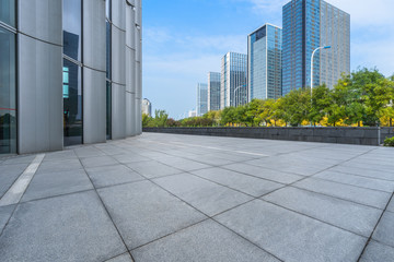 Fototapeta premium modern office buildings with empty square floor