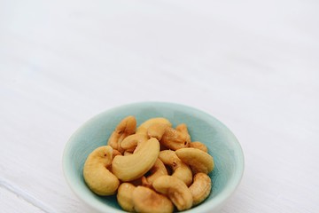 cashew nuts on white background