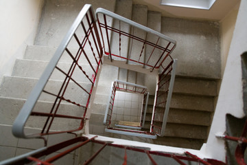 Fototapeta premium staircase at the entrance of the house in the form of a Fibonacci spiral