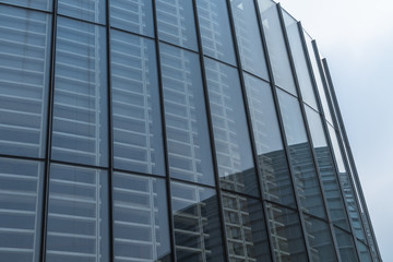 Close-Up of Modern Office Buildings in city of China.