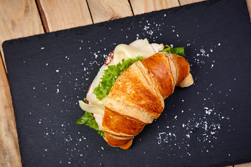 croissant with ham and cheese