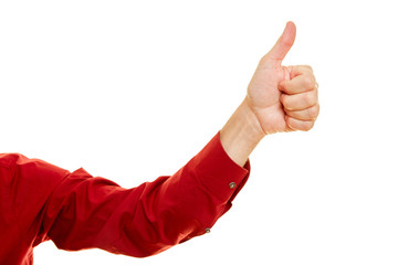 Daumen hoch als Zeichen der Zustimmung