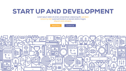 START UP AND DEVELOPMENT BANNER CONCEPT