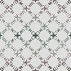 Abstract Vector Seamless Pattern With Abstract Geometric Style. Repeating Sample Figure And Line. Grey, green color