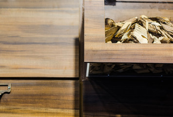 Wooden Cabinet in old Chinese herbal store