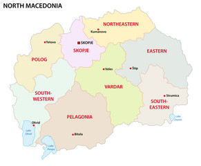Fototapeta premium north macedonia administrative and political vector map