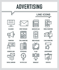 ADVERTISING LINE ICONS