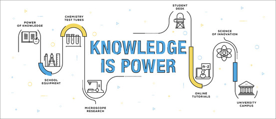 KNOWLEDGE IS POWER INFOGRAPHIC CONCEPT