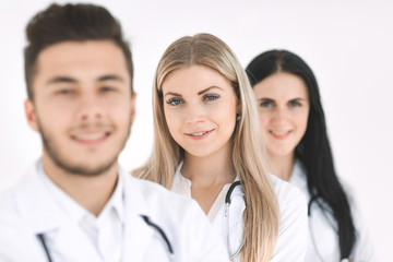 Fototapeta premium group of smiling hospital colleagues standing together