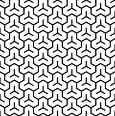 Seamless pattern based on Japanese ornament Kumiko.Black and white.