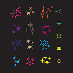 Obraz premium Sparkles, glowing light effect stars and bursts. Bright firework, decoration twinkle, shiny flash