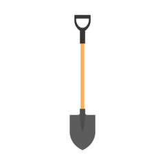 Shovel, spade icon isolated on white background. Garden tool, equipment for farm.