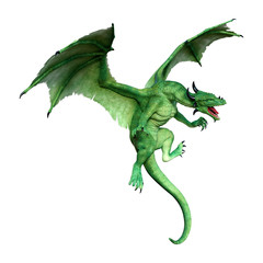Obraz premium 3D Rendering Fairy Tale Dragon on White