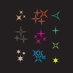 Icon star. Sparkles collection. Sparks vector icons set