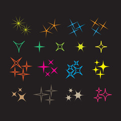Icon sparkle line. Bright firework, decoration twinkle, shiny flash
