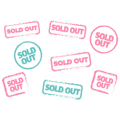 Sold out stamps grunge texture. Colored sold out grunge stamp