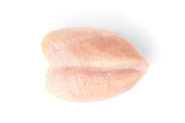 Raw chicken breast isolated on white background.