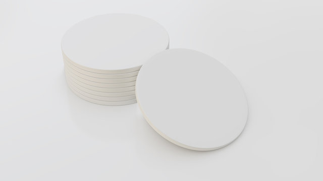 Stack of new beer coasters