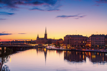 Obraz na płótnie Canvas Stockholm sunset view