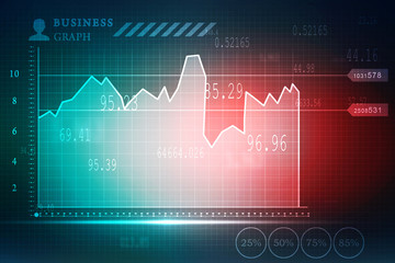 2d rendering Stock market online business concept. business Graph 