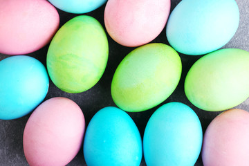 Fototapeta na wymiar Colored eggs, pattern for Easter backgruond.