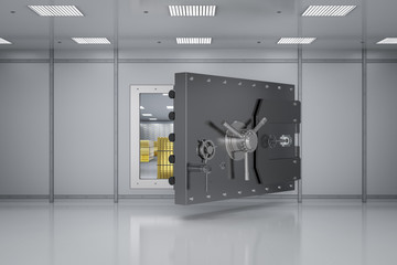 Open bank vault