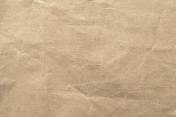 Brown crumpled paper texture background.