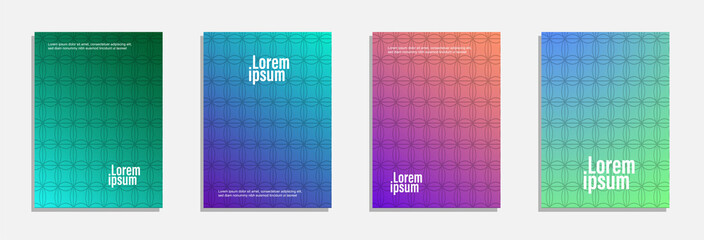 Naklejka premium Colorful and modern cover design. Set of geometric pattern background