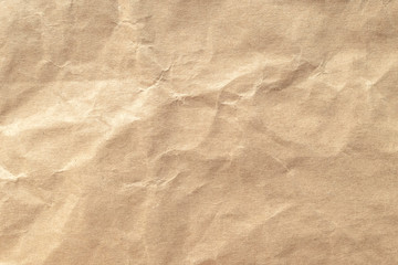 Brown crumpled paper texture background.