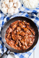 Beef Stroganoff with mushrooms
