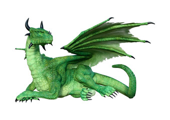 Fototapeta premium 3D Rendering Fairy Tale Dragon on White