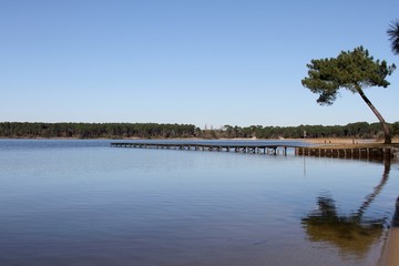 le lac de Cazaux et Sanguinet sur la côte atlantique